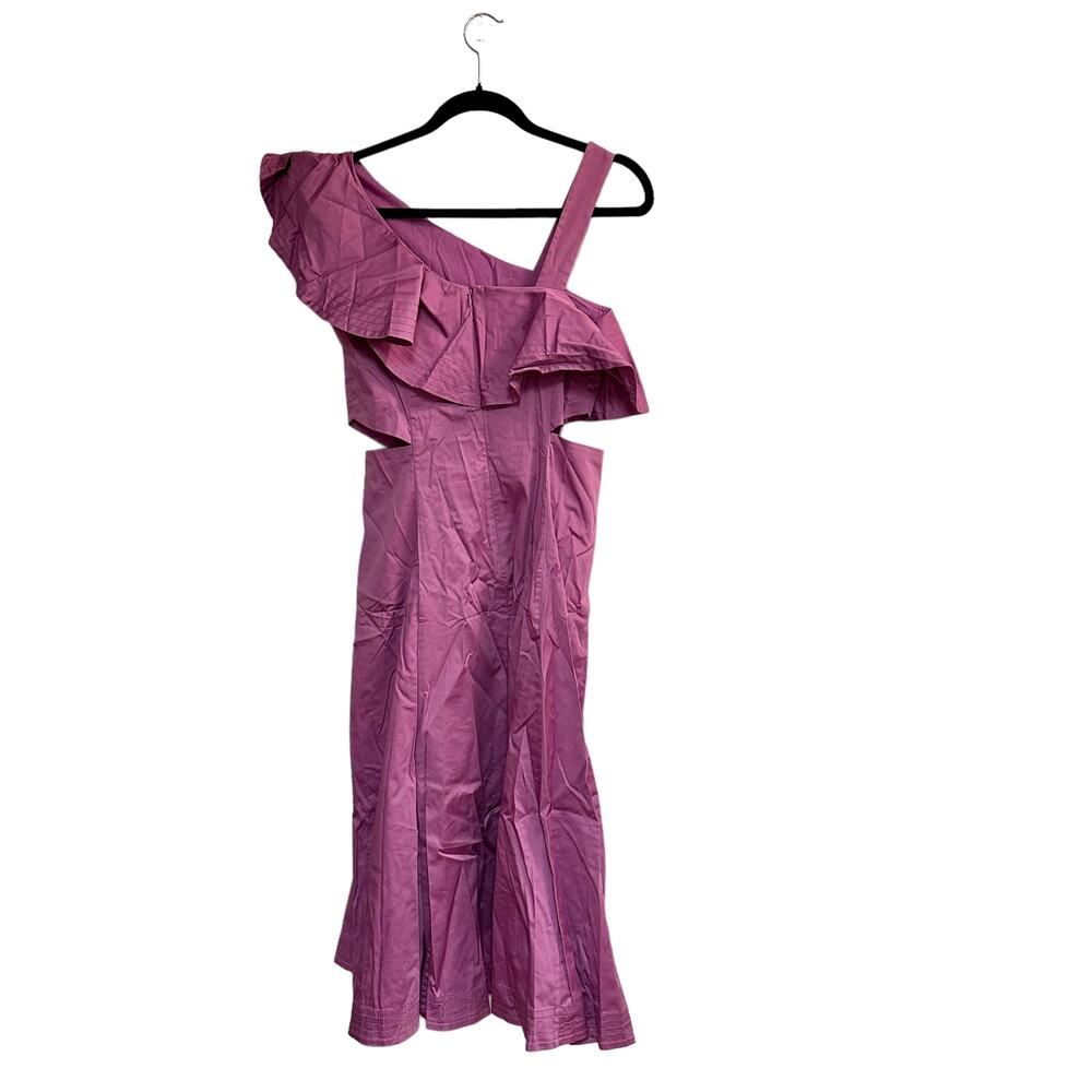 NEW Veronica Beard Asymmetric Ruffle Midi Dress Purple - Picture 5 of 8